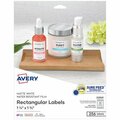 Avery Dennison Avery, REMOVABLE DURABLE WHITE RECTANGLE LABELS W/ SURE FEED, 1 1/4 X 1 3/4, 256PK 22828